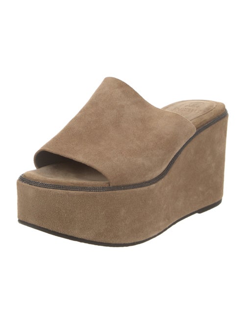 Brunello Cucinelli Monili Suede Slides