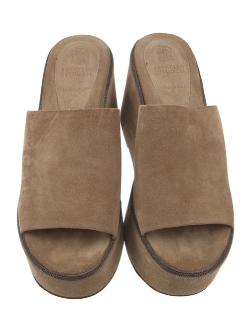 Brunello Cucinelli Monili Suede Slides
