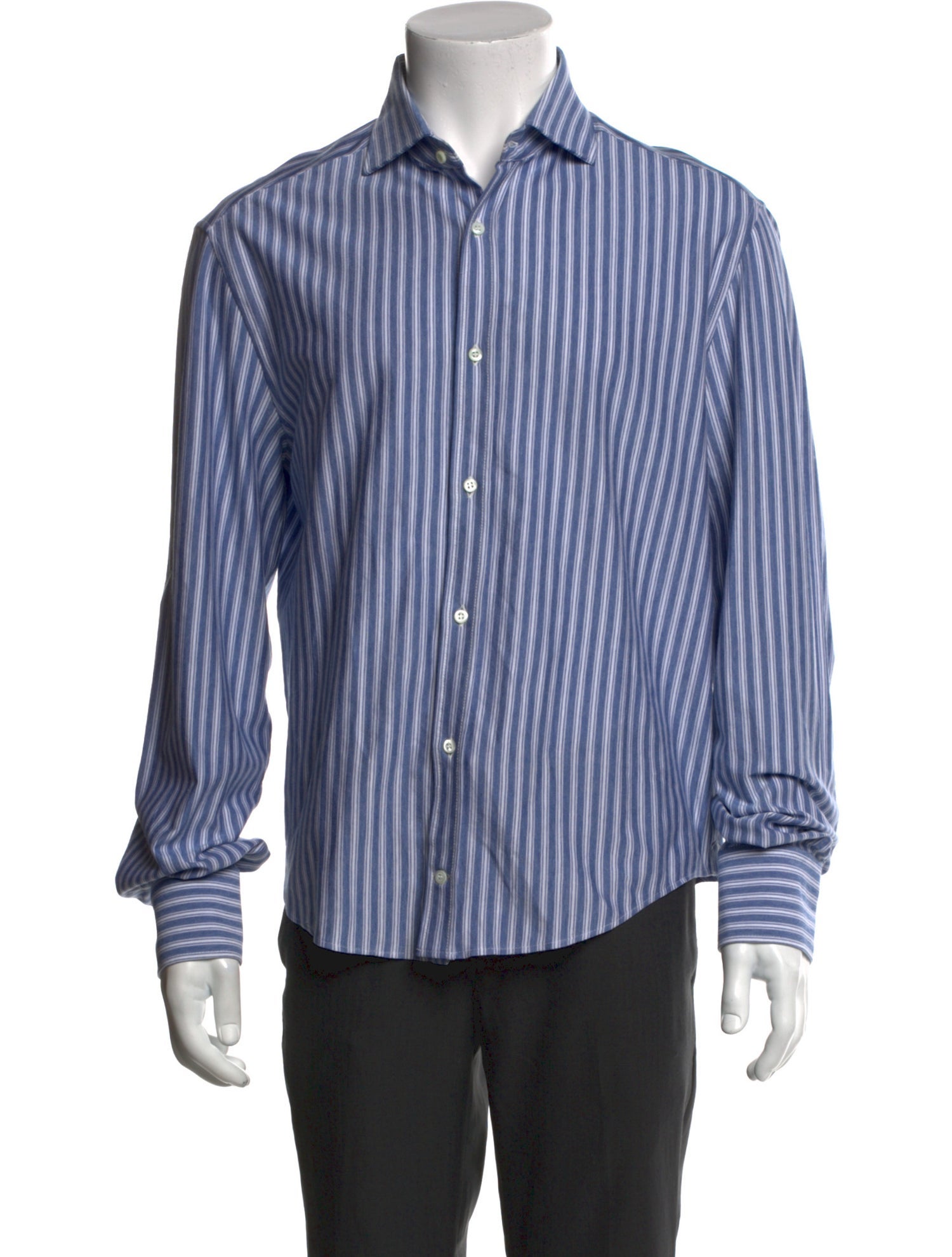Brunello Cucinelli Striped Long Sleeve Dress Shirt