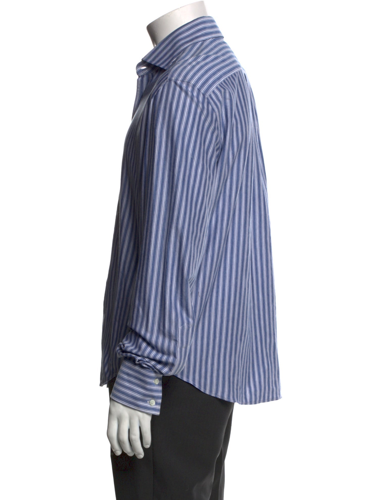 Brunello Cucinelli Striped Long Sleeve Dress Shirt