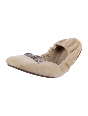 Brunello Cucinelli Monili Suede Flats