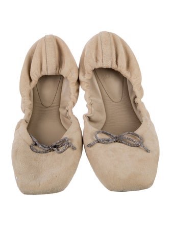 Brunello Cucinelli Monili Suede Flats