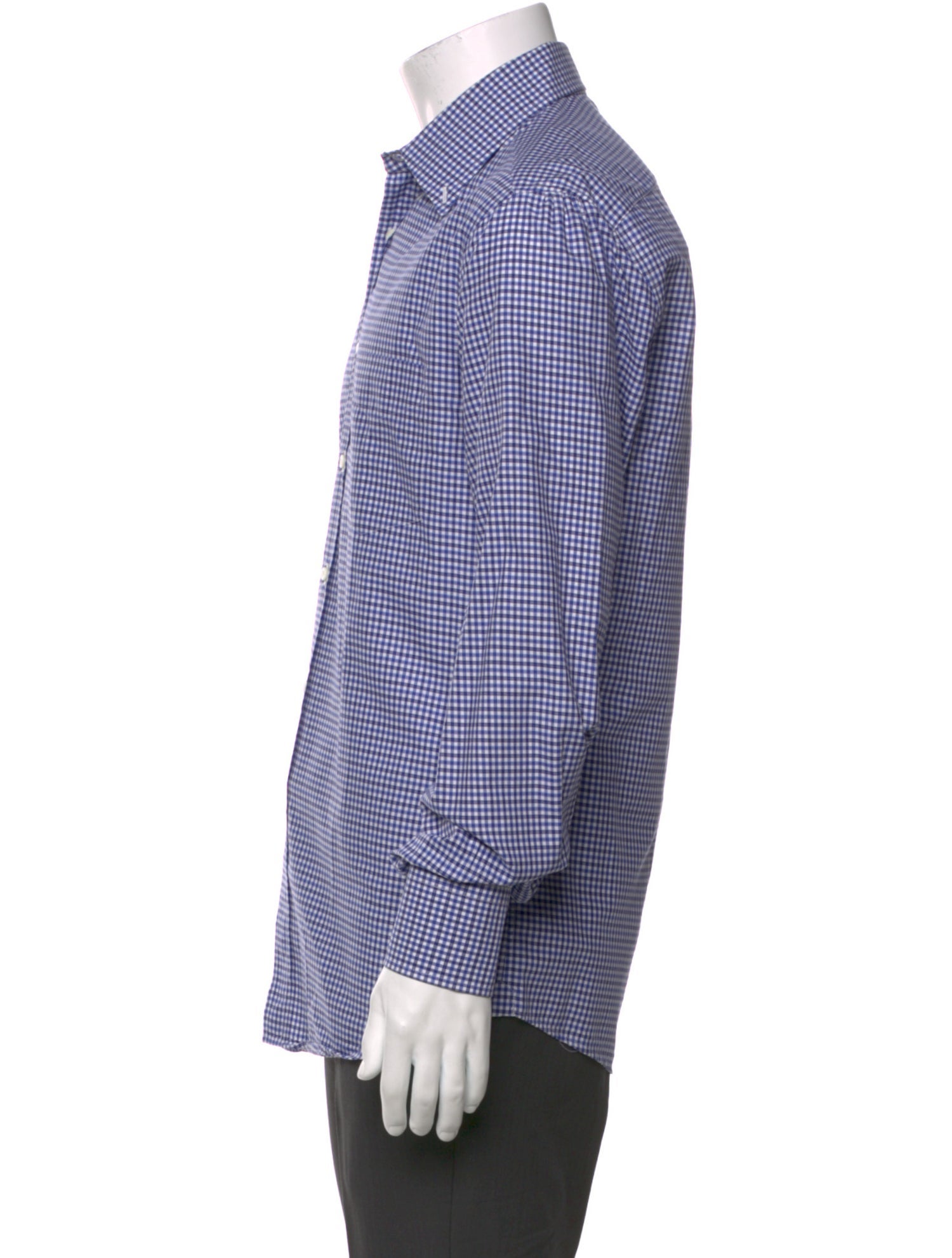 Brunello Cucinelli Plaid Print Long Sleeve Dress Shirt