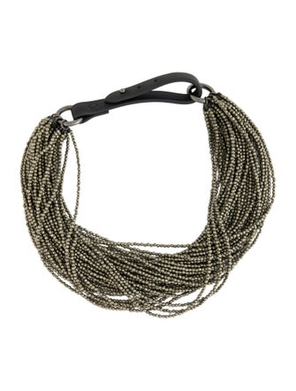 Brunello Cucinelli Leather Multi-Strand Choker Necklace