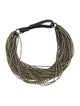 Brunello Cucinelli Leather Multi-Strand Choker Necklace