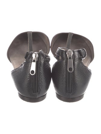 Brunello Cucinelli Monili Leather D'Orsay Flats