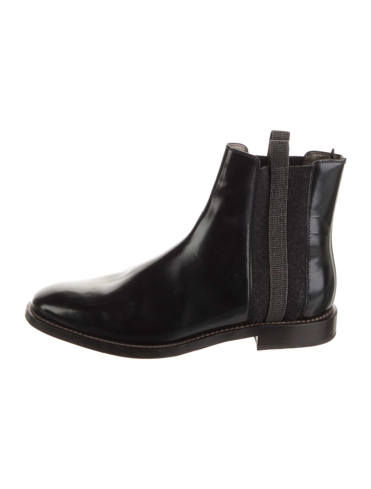 Brunello Cucinelli Monili Leather Chelsea Boots