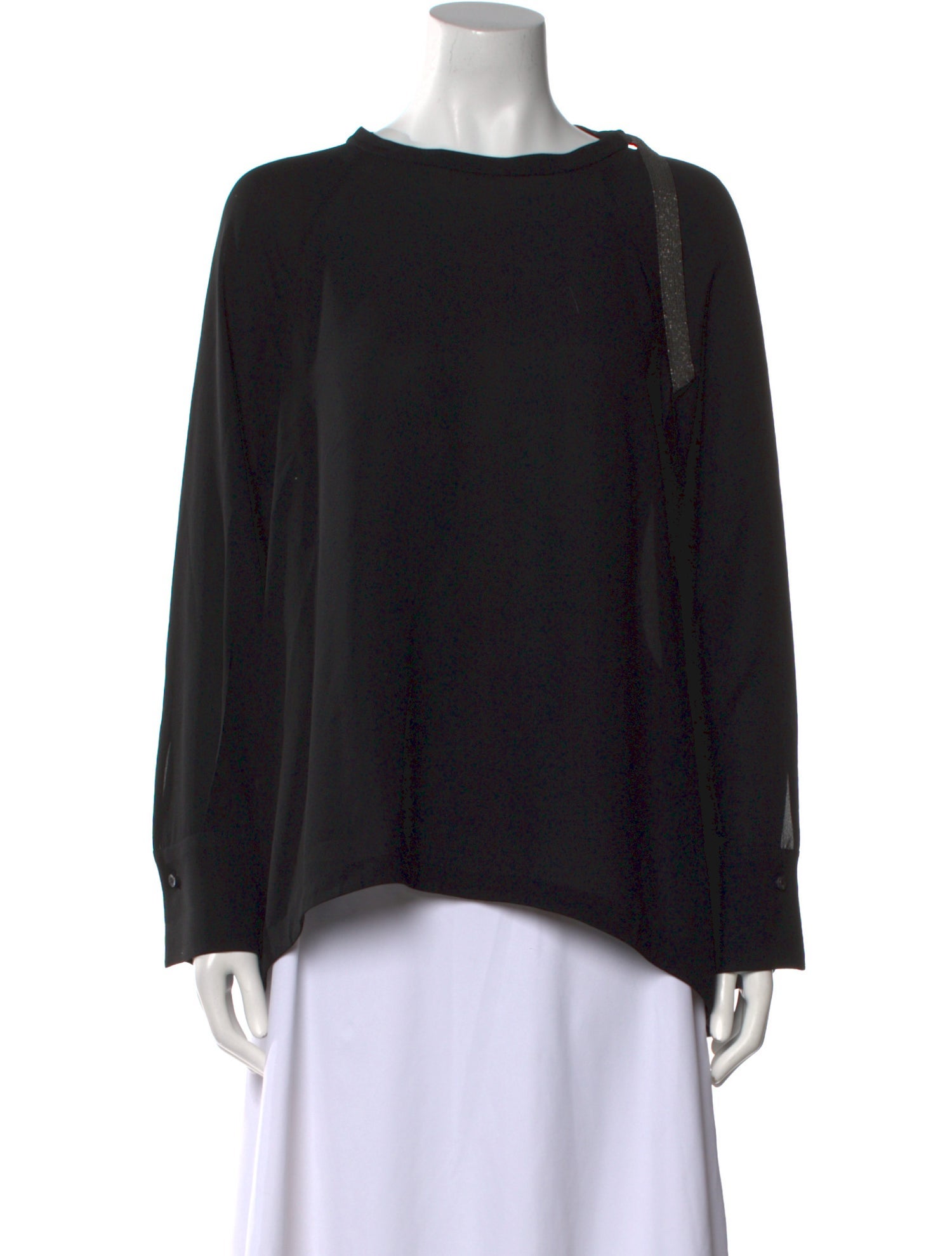 Brunello Cucinelli Silk Bateau Neckline Blouse