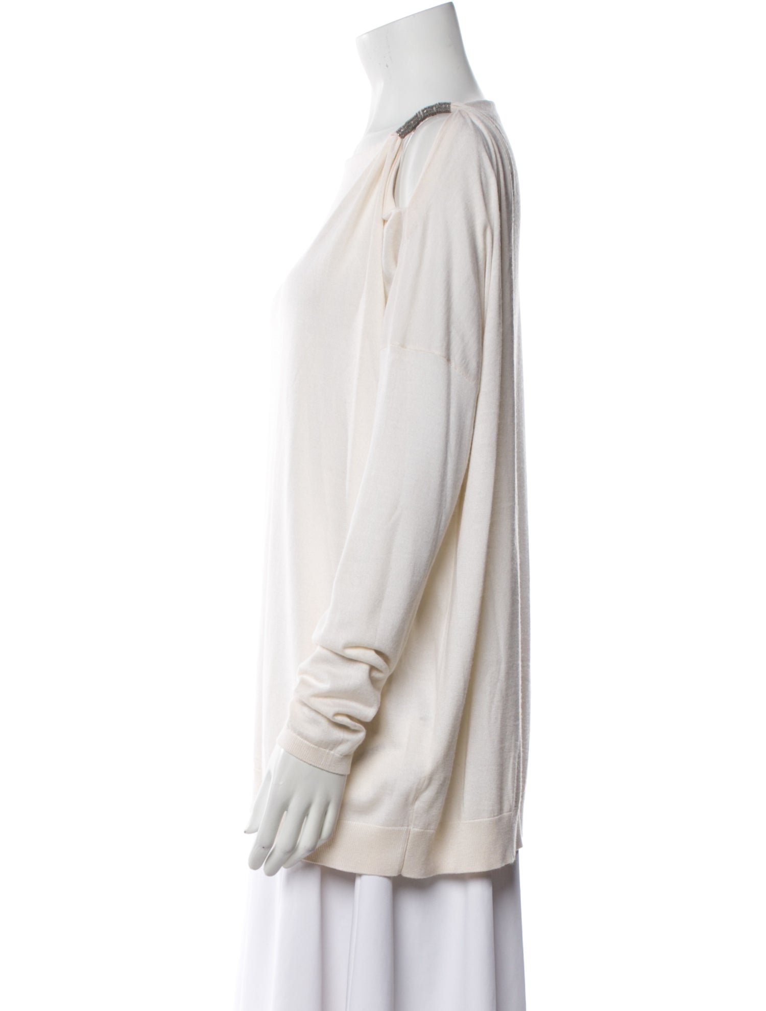 Brunello Cucinelli Cashmere Bateau Neckline Top