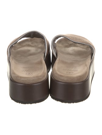 Brunello Cucinelli Monili Suede Slides