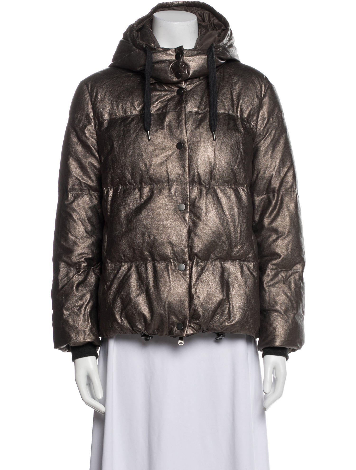 Brunello Cucinelli Leather Down Jacket