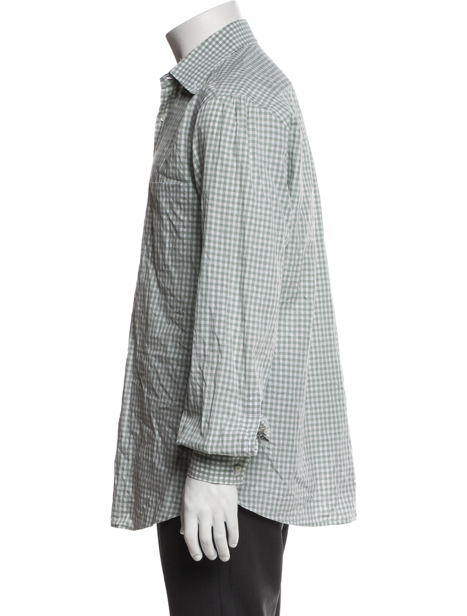 Brunello Cucinelli Plaid Print Long Sleeve Dress Shirt