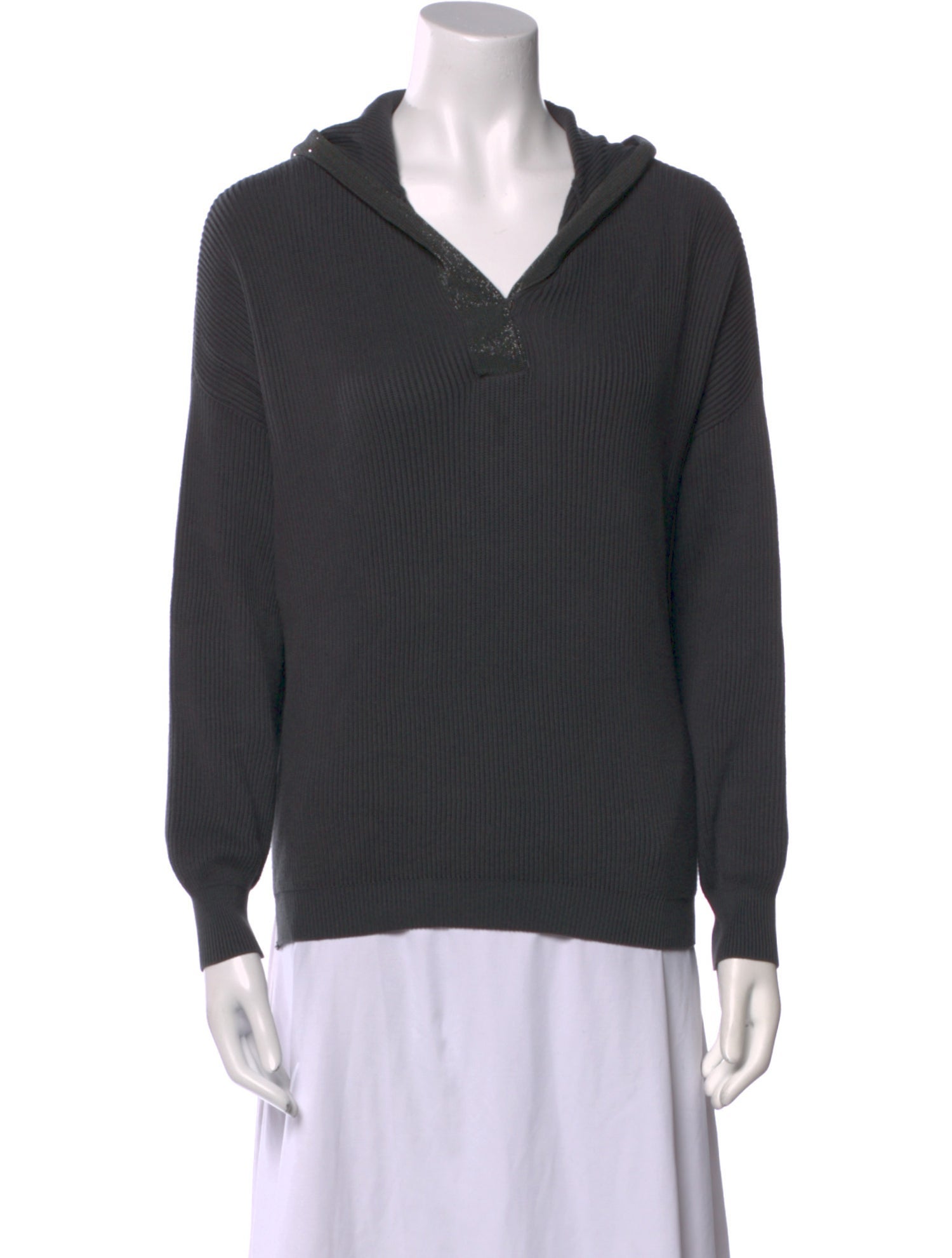 Brunello Cucinelli V-Neck Long Sleeve Sweatshirt