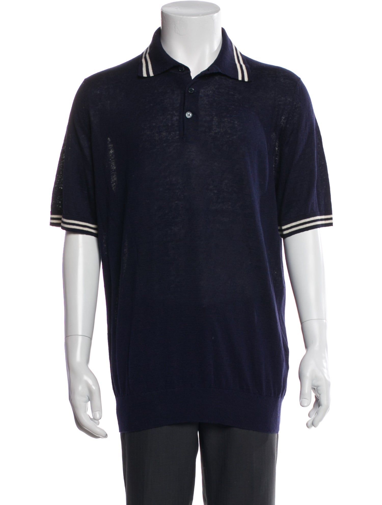 Brunello Cucinelli Linen Collar Polo Shirt