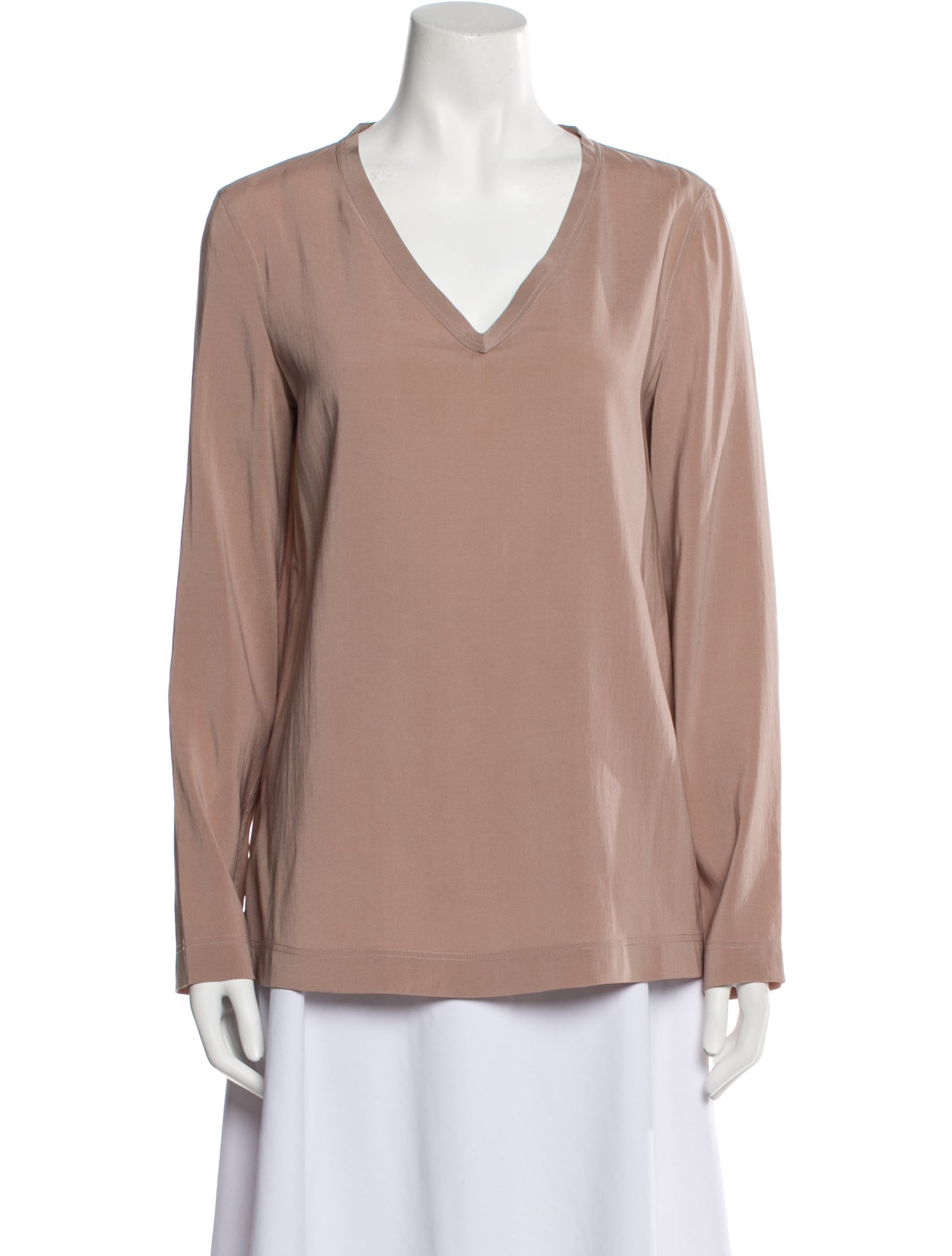 Brunello Cucinelli Silk V-Neck Sweatshirt