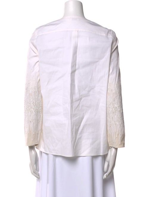 Brunello Cucinelli Crew Neck Long Sleeve Button-Up Top