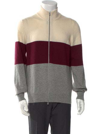 Brunello Cucinelli Cashmere Colorblock Pattern Cardigan