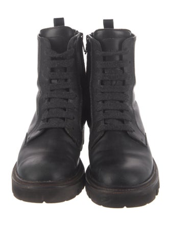 Brunello Cucinelli Leather Combat Boots