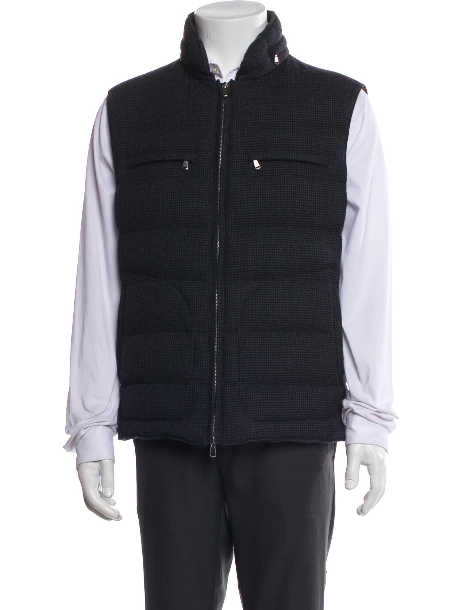 Brunello Cucinelli Wool Plaid Print Vest