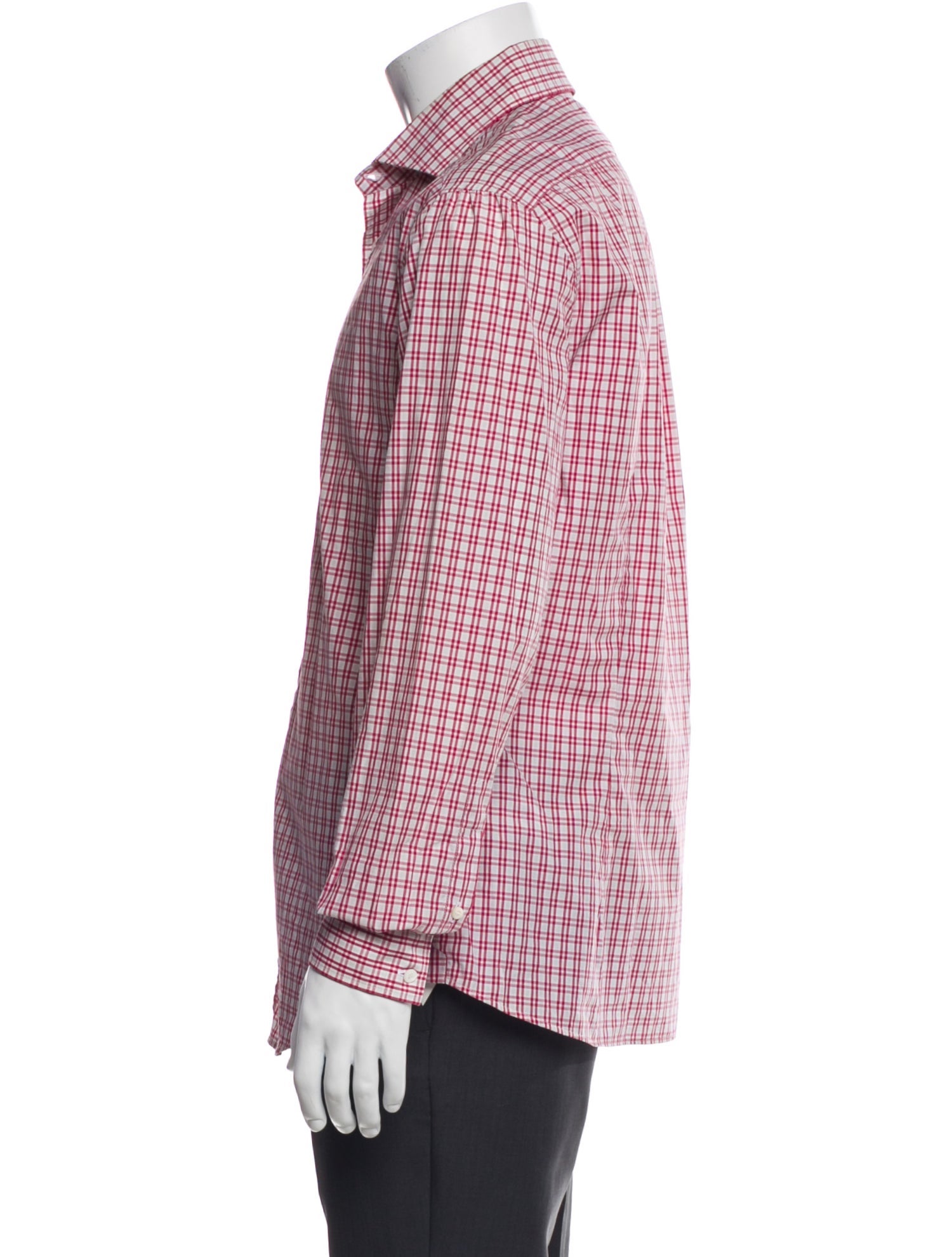 Brunello Cucinelli Plaid Print Long Sleeve Dress Shirt