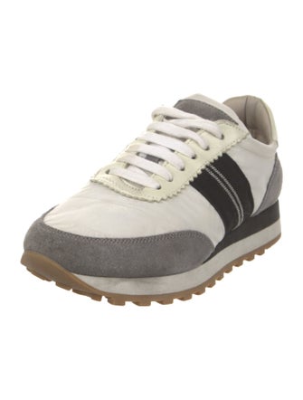 Brunello Cucinelli Suede Colorblock Pattern Sneakers