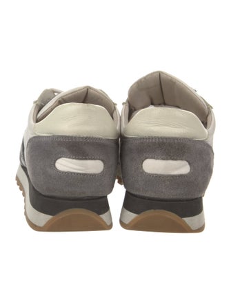 Brunello Cucinelli Suede Colorblock Pattern Sneakers