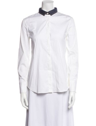 Brunello Cucinelli Long Sleeve Button-Up Top