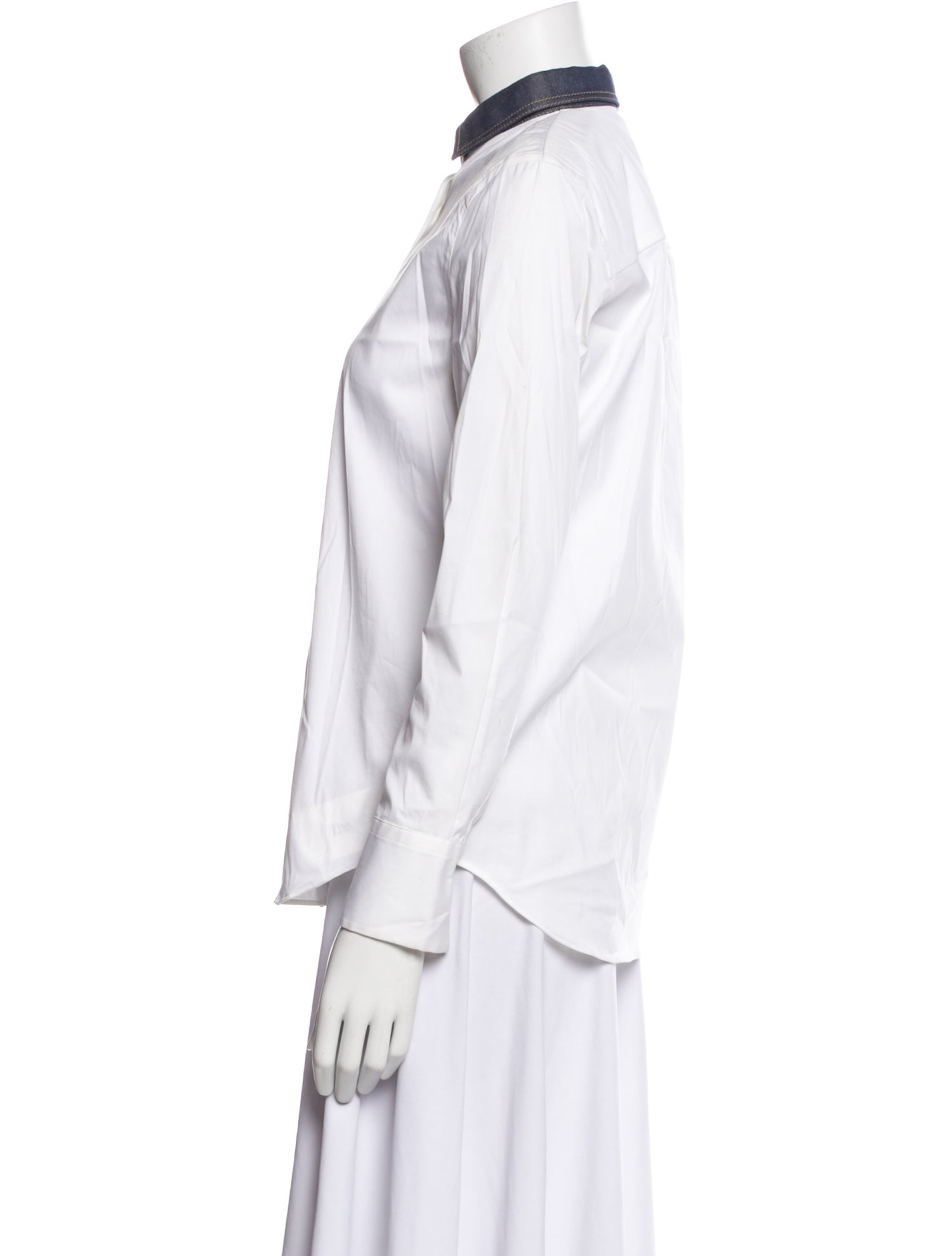 Brunello Cucinelli Long Sleeve Button-Up Top