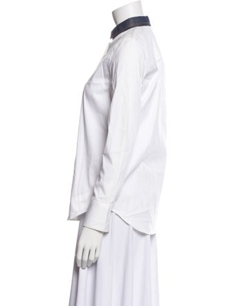 Brunello Cucinelli Long Sleeve Button-Up Top