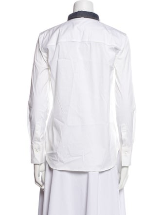 Brunello Cucinelli Long Sleeve Button-Up Top