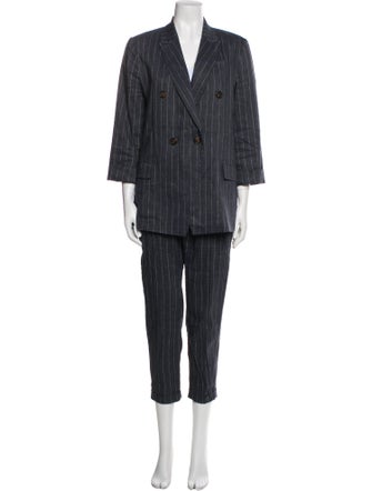 Brunello Cucinelli Linen Striped Pantsuit