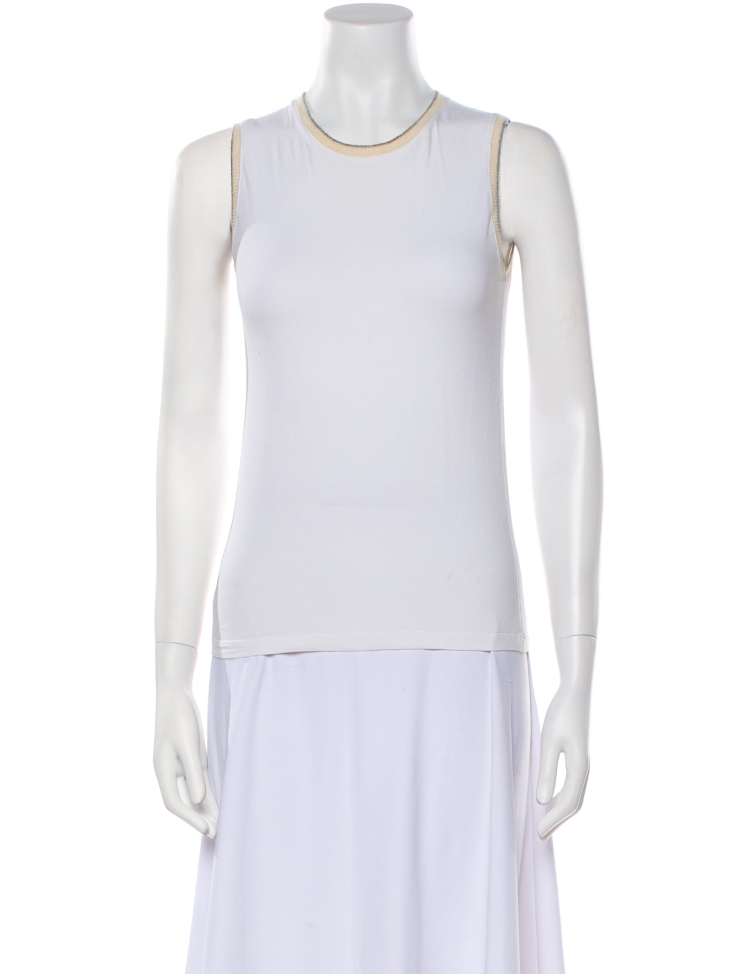 Brunello Cucinelli Crew Neck Sleeveless Top