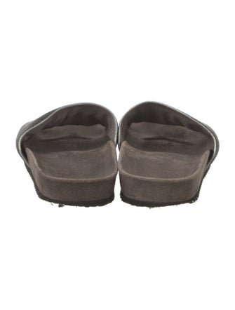 Brunello Cucinelli Suede Beaded Accents Slides