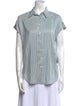 Brunello Cucinelli Silk Striped Button-Up Top