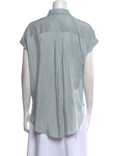 Brunello Cucinelli Silk Striped Button-Up Top