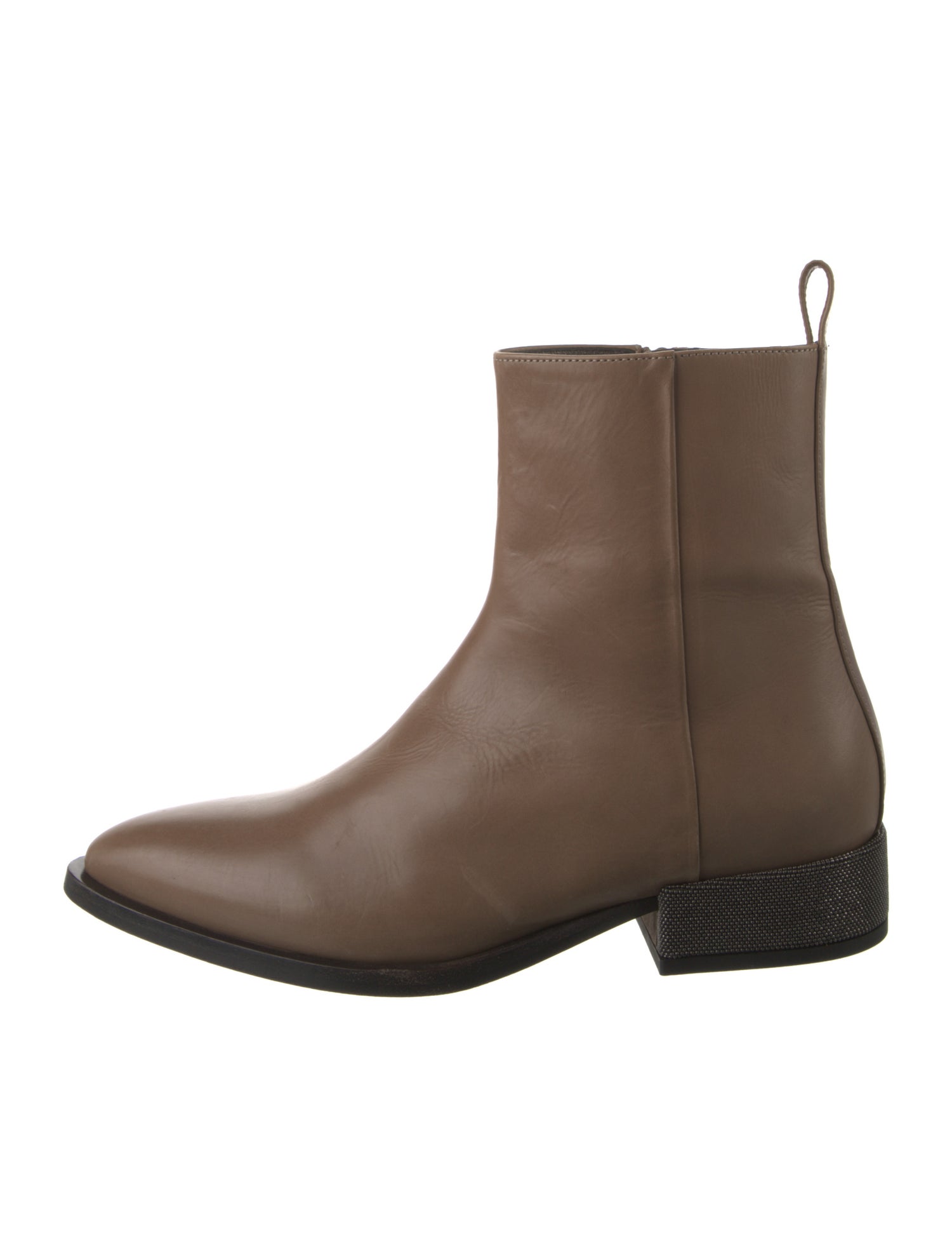 Brunello Cucinelli Monili Leather Chelsea Boots