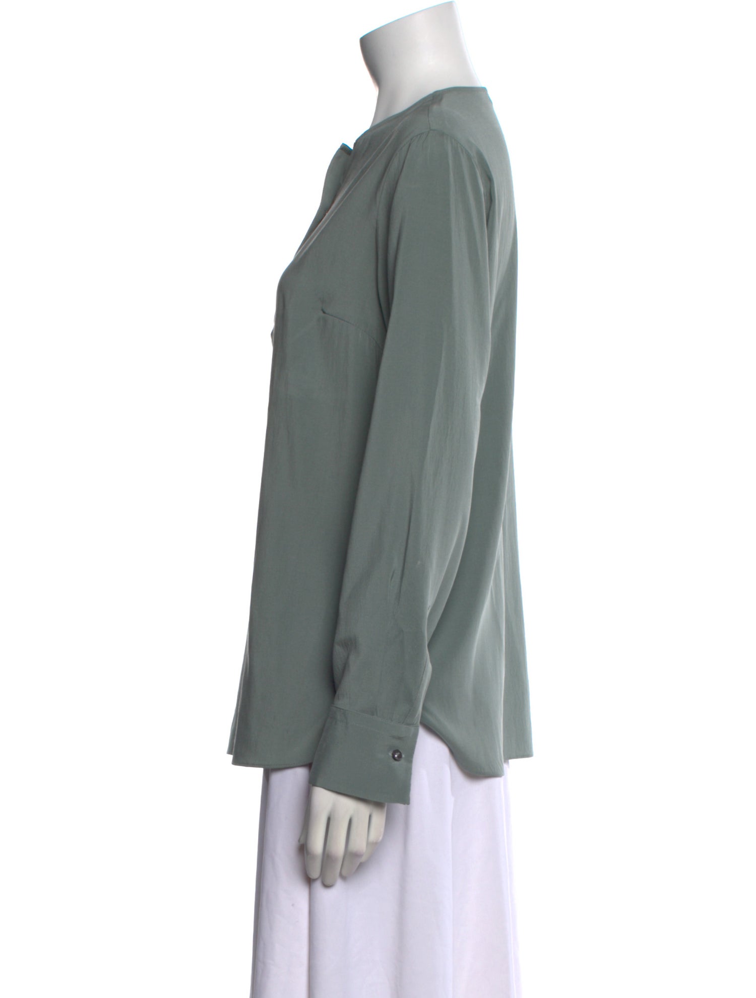 Brunello Cucinelli Silk Crew Neck Blouse