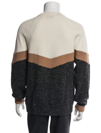 Brunello Cucinelli Virgin Wool Colorblock Pattern Pullover