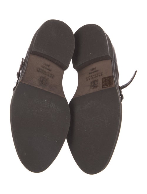 Brunello Cucinelli Leather Glitter Accents Loafers