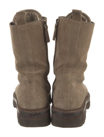 Brunello Cucinelli Monili Suede Combat Boots