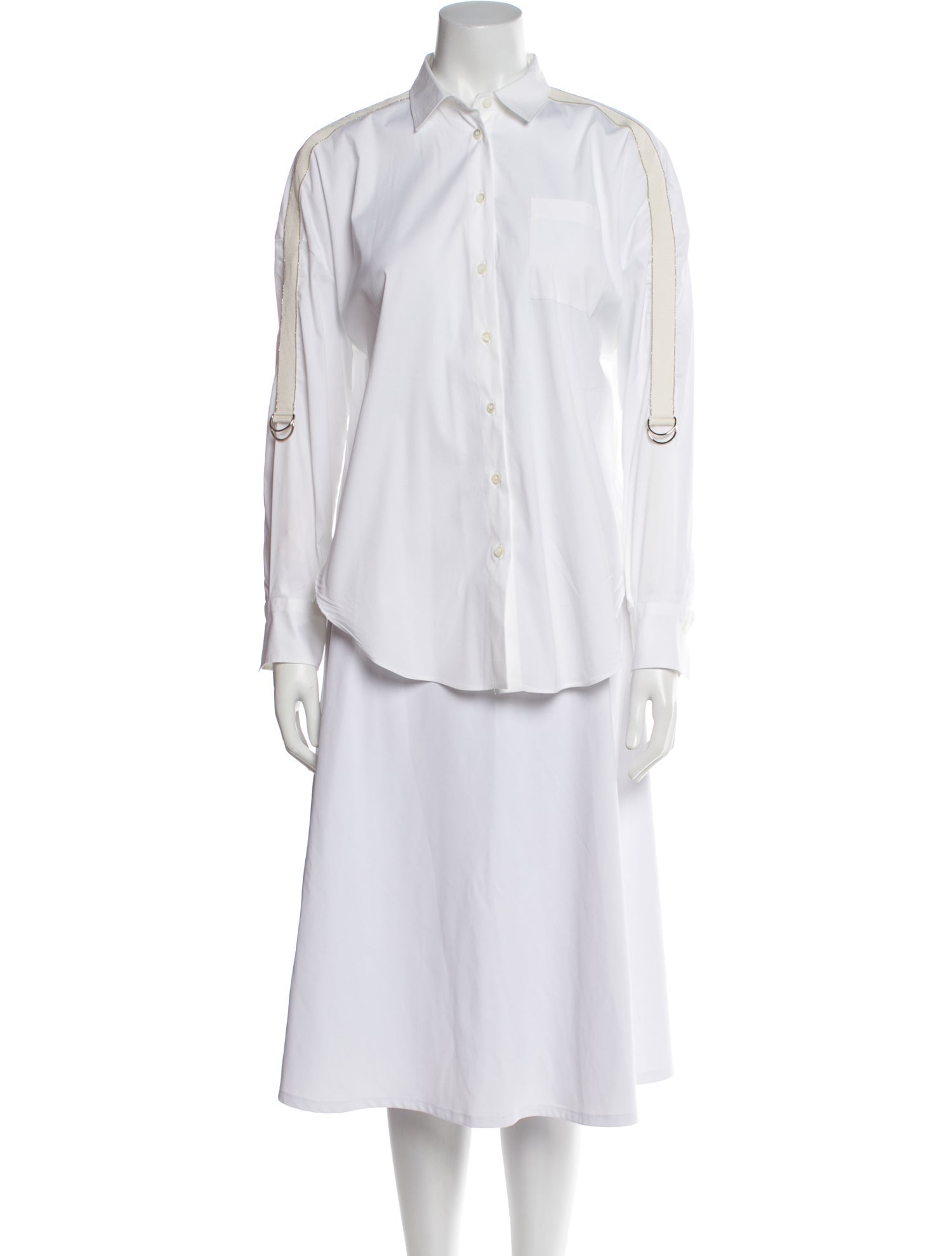 Brunello Cucinelli Long Sleeve Button-Up Top