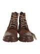 Brunello Cucinelli Leather Eyelet Trim Lace-Up Boots