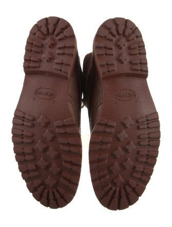 Brunello Cucinelli Leather Eyelet Trim Lace-Up Boots