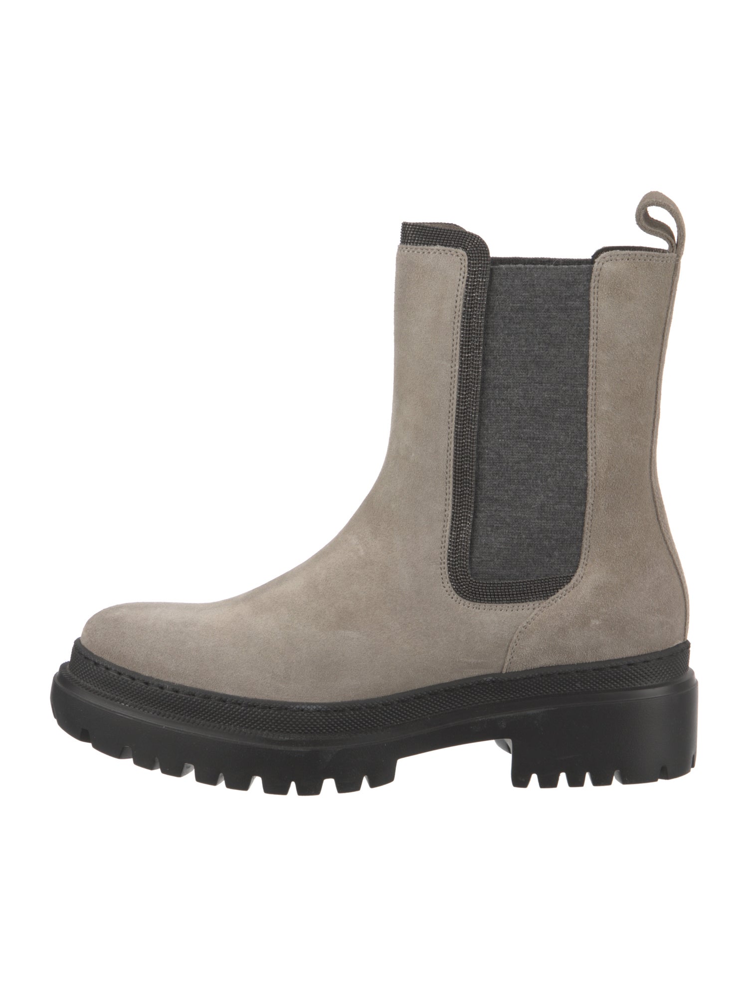Brunello Cucinelli Monili Suede Chelsea Boots