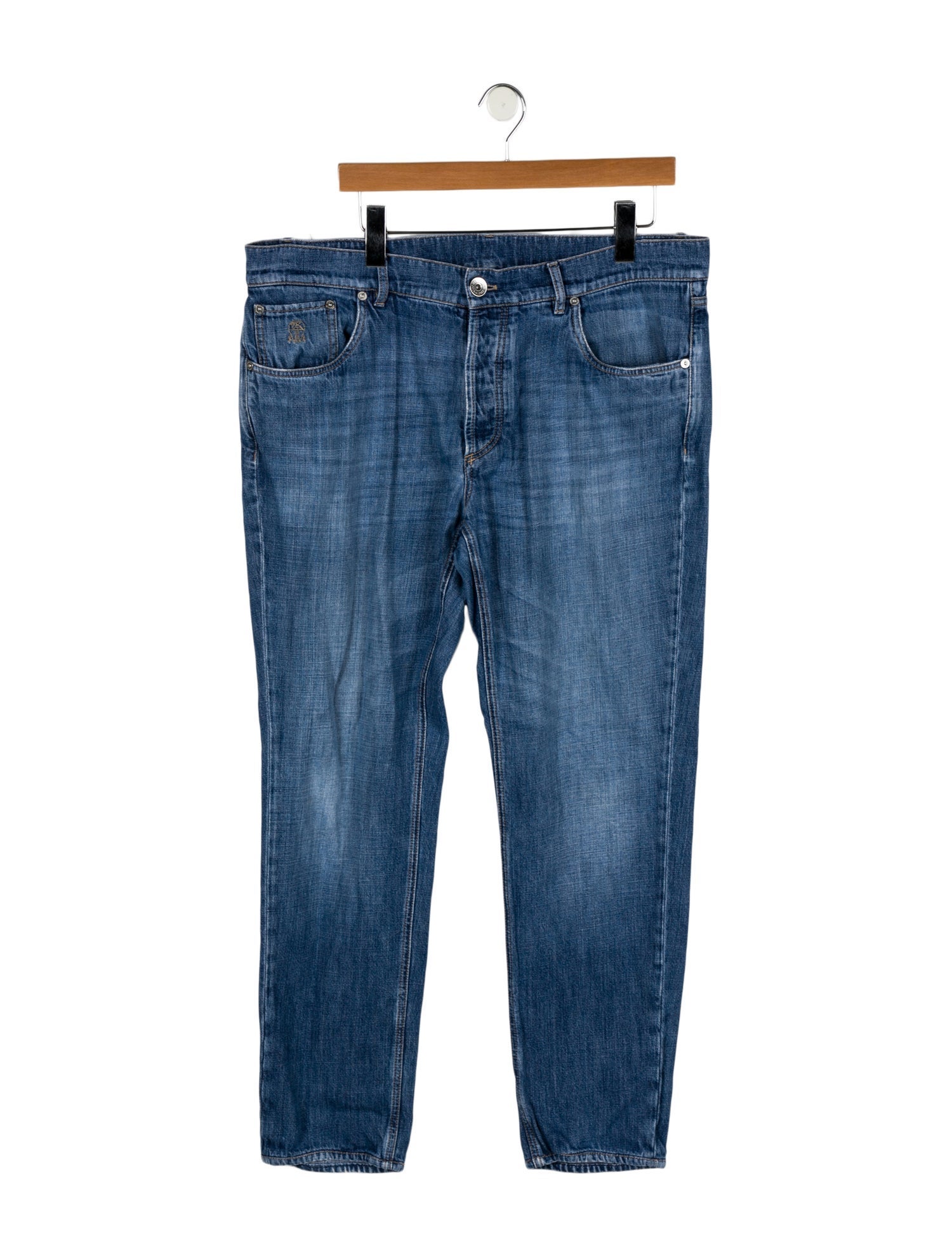 Brunello Cucinelli Mid-Rise Straight Leg Jeans