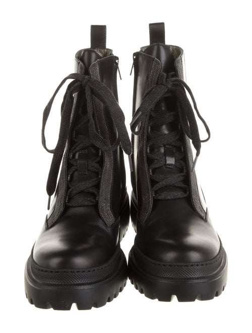 Brunello Cucinelli Monili Leather Combat Boots