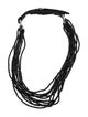 Brunello Cucinelli Leather Beaded Multistrand Choker Necklace