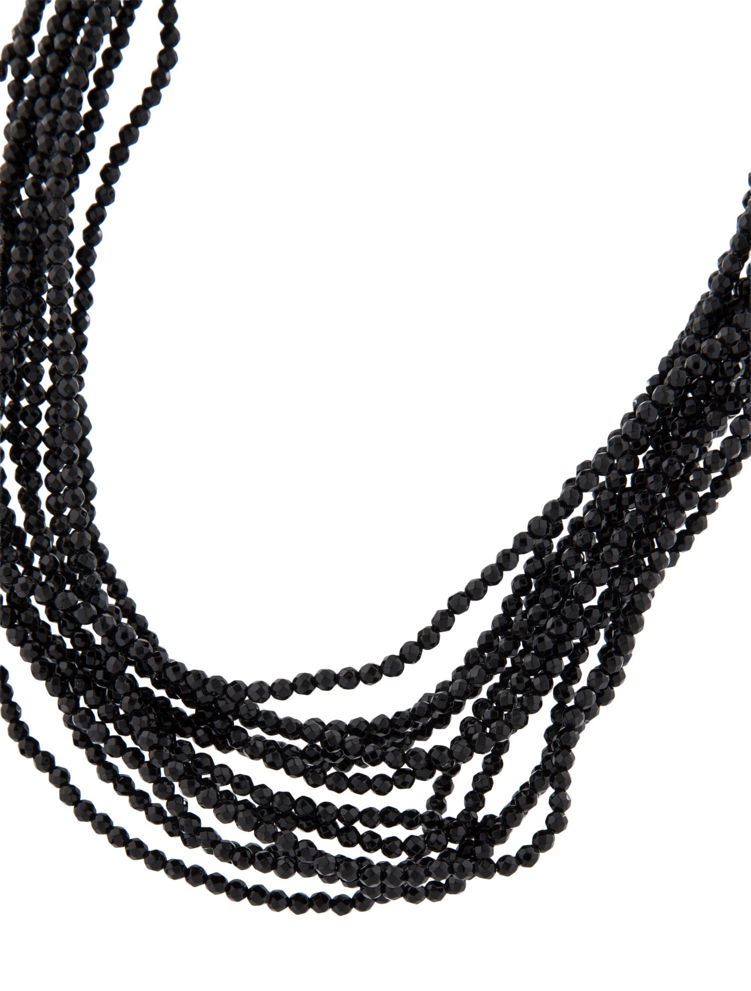 Brunello Cucinelli Leather Beaded Multistrand Choker Necklace