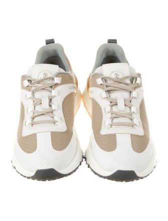Brunello Cucinelli Colorblock Pattern Leather Trim Embellishment Athletic Sneakers