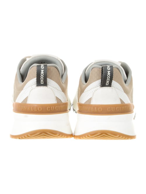 Brunello Cucinelli Colorblock Pattern Leather Trim Embellishment Athletic Sneakers
